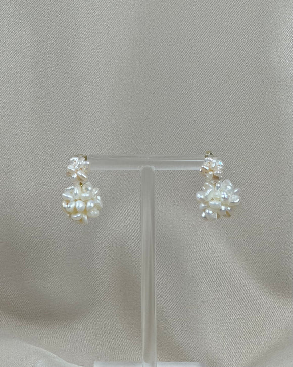 Double Cluster Pearl Studs