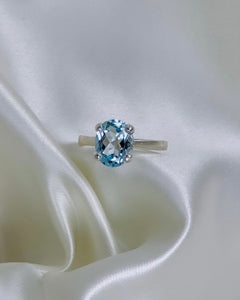 Sky Blue Topaz Cocktail Ring - Oval