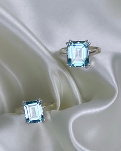 Sky Blue Topaz Cocktail Ring - Octagon