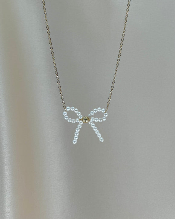 Pearl Bow Necklace