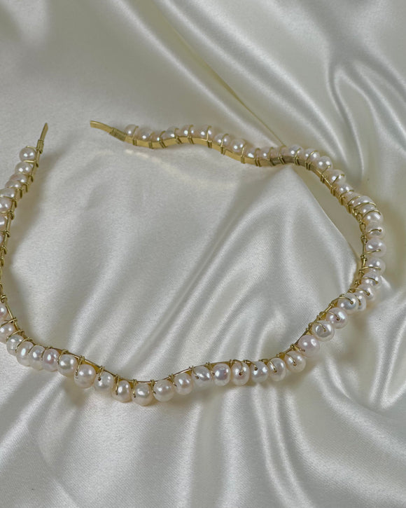 Gold Pearl wave headband