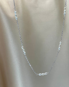 Keshi Rice Scatter Necklace - Off White