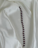 Burgundy and White Pearl Bracelet