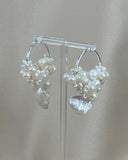 Statement Pearl Wrap Hoops - With Petal