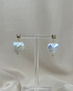 Baroque Pearl Heart Drop Stud