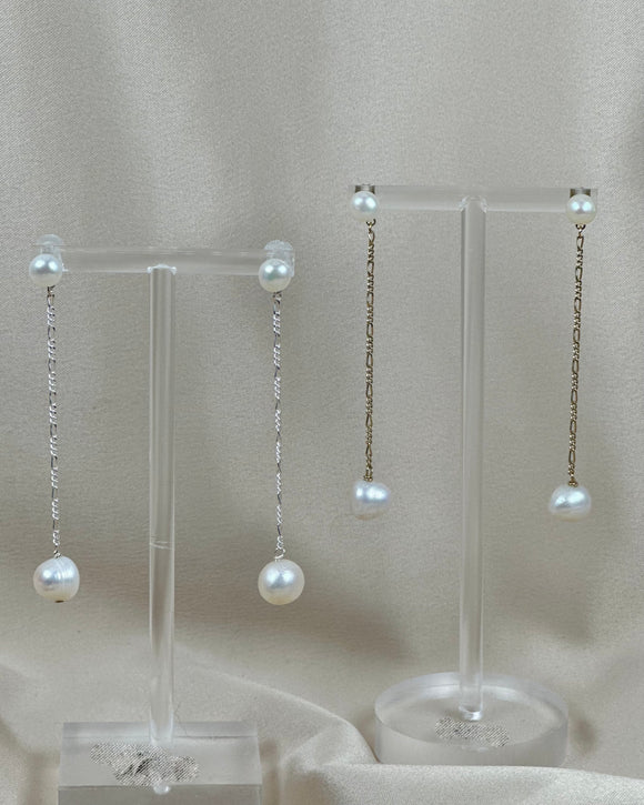 Pearl Chain Droplet Earrings