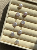 Quadruple Pearl Coin Chain Earring