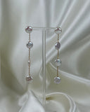 Quadruple Pearl Coin Chain Earring