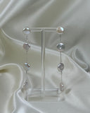 Quadruple Pearl Coin Chain Earring