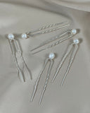 Silver Pearl Hair Pin - Medium