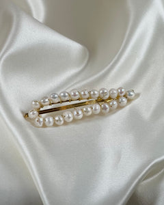 Gold Pearl hair slide - Teardrop