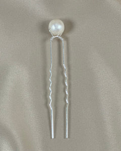 Silver Pearl Hair Pin - Large