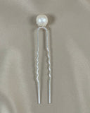 Silver Pearl Hair Pin - Large