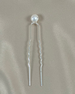 Silver Pearl Hair Pin - Medium