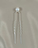 Silver Pearl Hair Pin - Medium