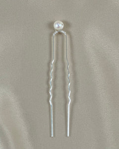 Silver Pearl Hair Pin - Small