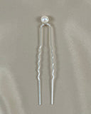 Silver Pearl Hair Pin - Small