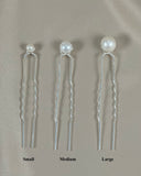 Silver Pearl Hair Pin - Mixed set of 8
