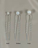 Silver Pearl Hair Pin - Small