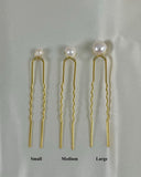Gold Pearl Hair Pin - Mixed set of 6