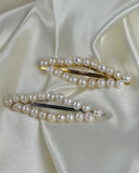 Gold Pearl hair slide - Diamond
