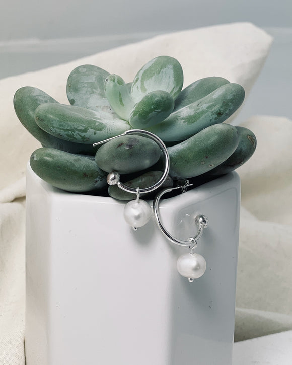 Hoop With Pearl Drop