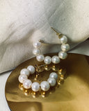 Gold Pearl Hoop