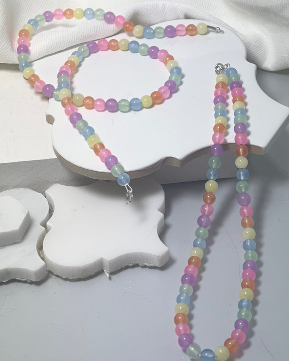 Chunky Pastel Beaded Necklace